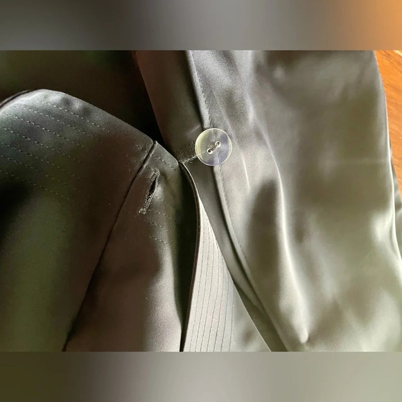 AYR perch wrap satin dress in deep marine 10 - Picture 10 of 16